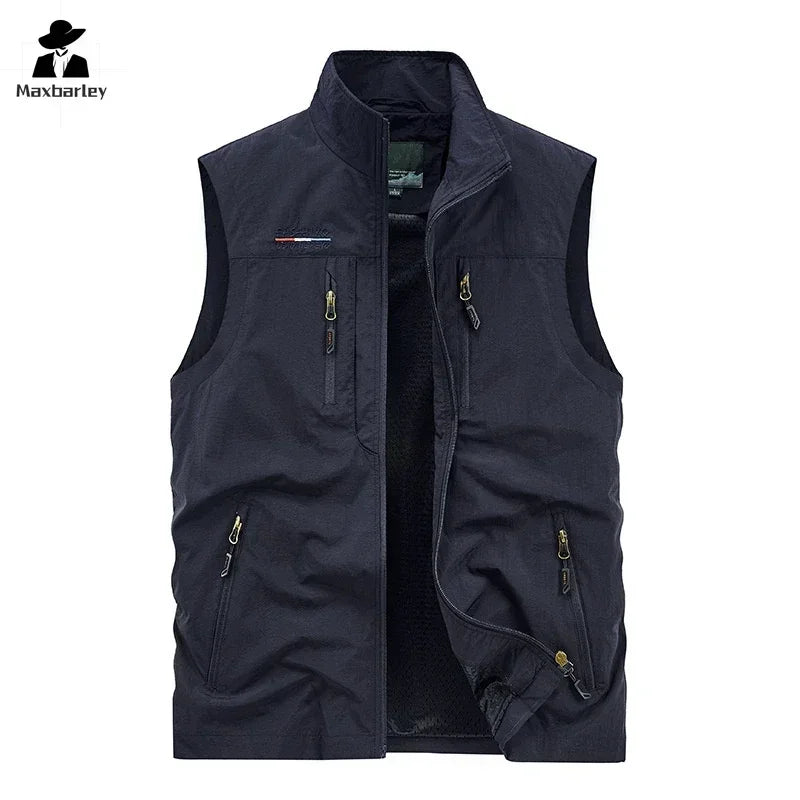 Sleeveless Jacket Vest Men's 2024 Summer Cargo Climbing Hunting Vest Outdoor Photographer Fishing Vests Camping Working Clothes