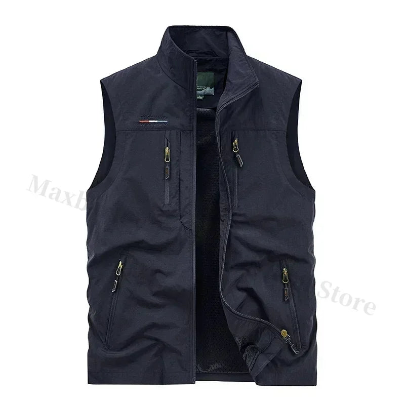 Sleeveless Jacket Vest Men's 2024 Summer Cargo Climbing Hunting Vest Outdoor Photographer Fishing Vests Camping Working Clothes