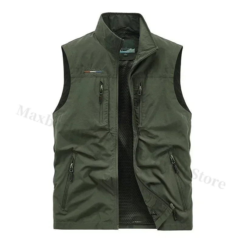 Sleeveless Jacket Vest Men's 2024 Summer Cargo Climbing Hunting Vest Outdoor Photographer Fishing Vests Camping Working Clothes