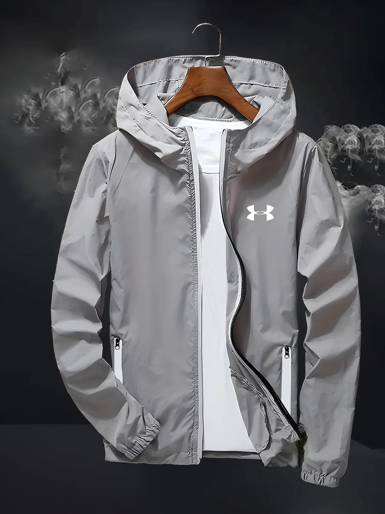 A new 2025 fashionable casual sun-protective and reflective windbreaker for men's daily commuting wear
