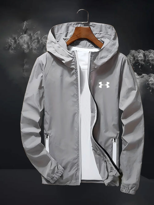 A new 2025 fashionable casual sun-protective and reflective windbreaker for men's daily commuting wear