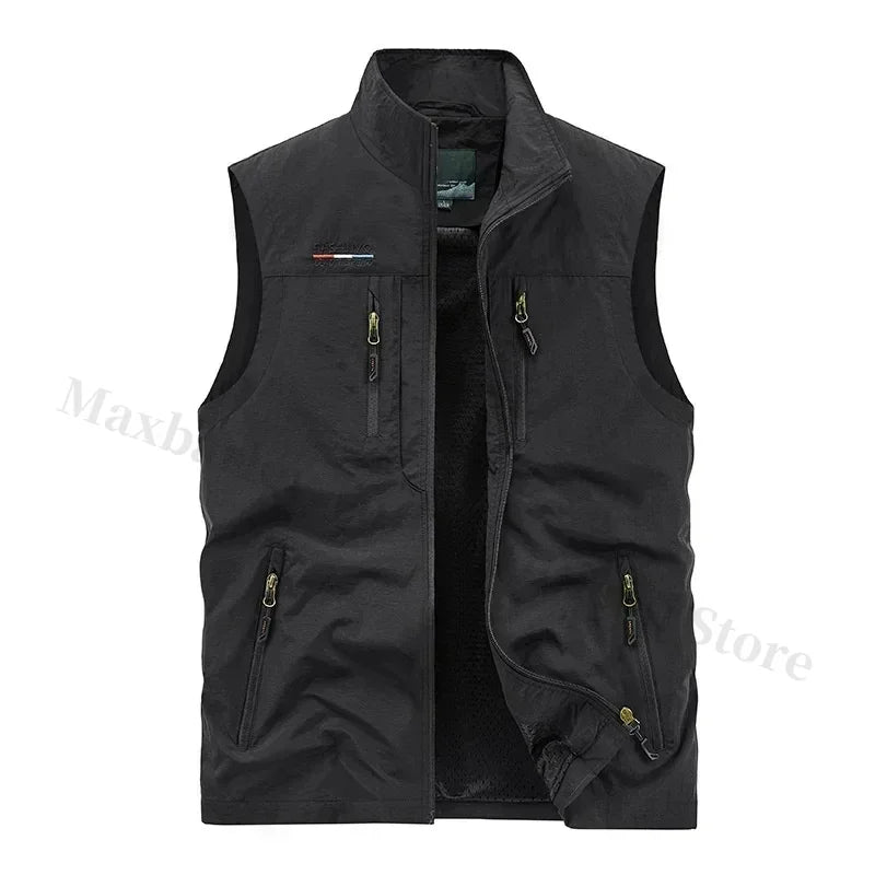 Sleeveless Jacket Vest Men's 2024 Summer Cargo Climbing Hunting Vest Outdoor Photographer Fishing Vests Camping Working Clothes