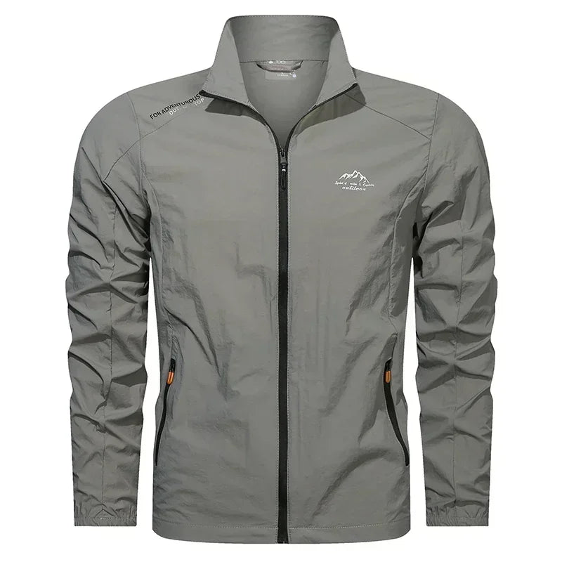 Men Summer Windbreaker Zip Pockets Uv Sun Protection Jackets Breathable Ultra-light Working Clothes Outdoor Skin Thin Coats Camp